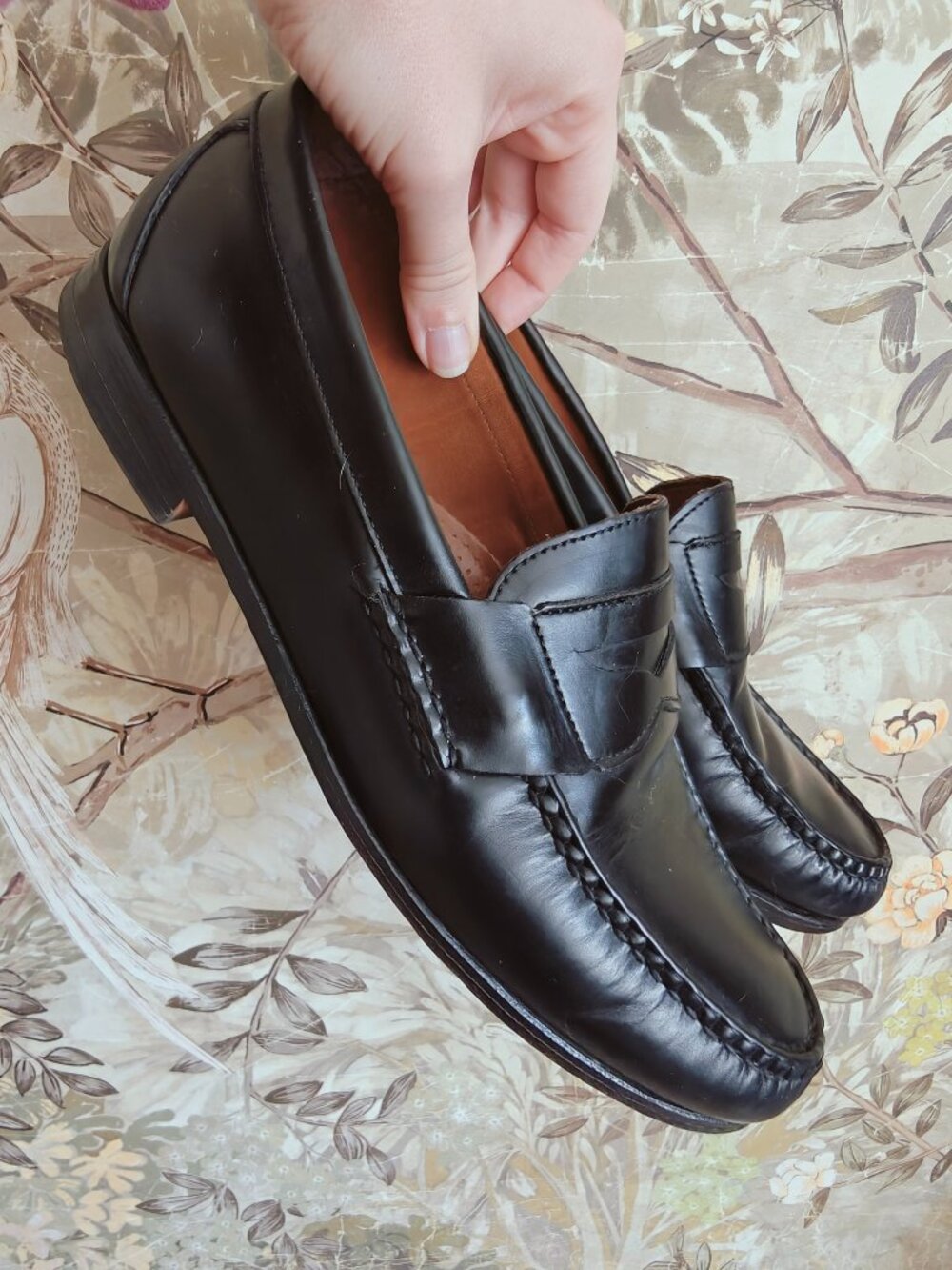Allen Edmonds Walden Black Leather Penny Loafers Made in USA Sz 9.5 D
